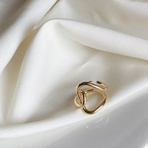 IKAT Titanium Steel Adjustable Ring Twisted Irregular Matte & Glossy 2 Style Ring - Bali Lumbung
