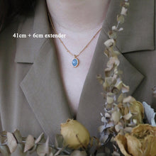 Indlæs billede til gallerivisning LILA Stainless Steel Crystal Natural Stone Oval Pendant Bead Chain Necklace - Bali Lumbung