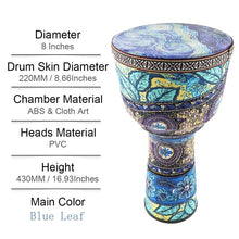 Indlæs billede til gallerivisning ZADIE 8 Inch High Quality Professional African Djembe Drum Colorful Musical Instrument
