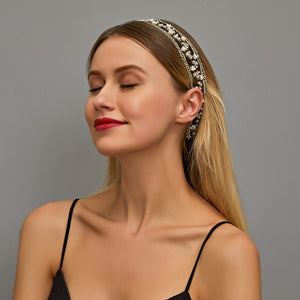 IOLA Sexy White Black Lace Headband with Simulated Pearl - Bali Lumbung