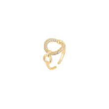 Load image into Gallery viewer, THENA Modern Style Gold Cubic Zirconia Ring
