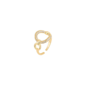THENA Modern Style Gold Cubic Zirconia Ring