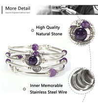 Indlæs billede til gallerivisning MALIKA 4 Layer Boho Natural Stone Beads Bangle Wrap Around Bracelets