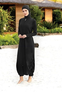 AIZA Islamic Women Muslim Swimwear Modest Long Dress and Pants Burkini, Swim Surf Wear, Sport Full 3 Piece Sets