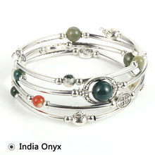 Load image into Gallery viewer, MALIKA 4 Layer Boho Natural Stone Beads Bangle Wrap Around Bracelets