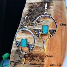 Load image into Gallery viewer, DORIE Vintage Boho Round Silver Drop Earrings