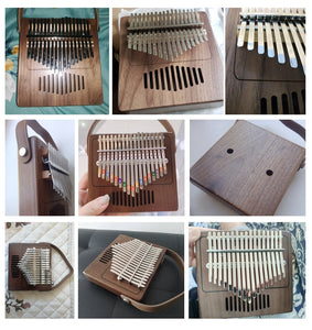 PUK #2 Thumb Piano 17 Keys Mahogany Body Kalimba Musical Instrument Set