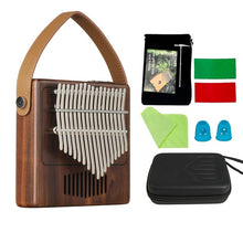 Load image into Gallery viewer, PUK #2 Thumb Piano 17 Keys Mahogany Body Kalimba Musical Instrument Set