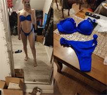 Indlæs billede til gallerivisning EVANGELINE Bandeau Ruffled Bikini Swimwear Women Swimsuit