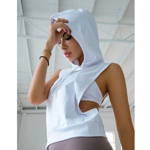 DIO Sports Top Hooded Sleeveless Fitness or Yoga Tank Activewear - Bali Lumbung