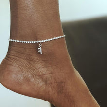 Load image into Gallery viewer, BELLINA Crystal Cubic Zirconia Initial Letter Anklet - Bali Lumbung