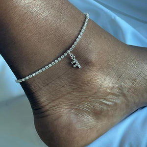 BELLINA Crystal Cubic Zirconia Initial Letter Anklet - Bali Lumbung