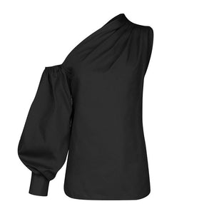 LOLA Women's Fashion One Sleeve Plus Size Blouse Size S-4XL