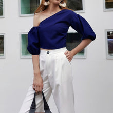 Indlæs billede til gallerivisning LOLA Women&#39;s Fashion One Sleeve Plus Size Blouse Size S-4XL