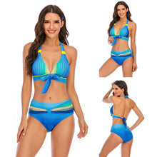 Afbeelding in Gallery-weergave laden, CYNTHIA Retro S-5XL Plus Size Neon Striped Push-Up Bikini Set