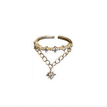 Indlæs billede til gallerivisning SHATU Star Charm Cubic Zirconia with Chain Adjustable Ring - Bali Lumbung