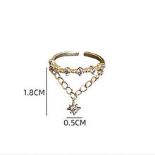 Indlæs billede til gallerivisning SHATU Star Charm Cubic Zirconia with Chain Adjustable Ring - Bali Lumbung