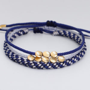 GARMA Tibetan Buddhist Style Braided Lucky Rope Handmade Copper Beads Bracelets