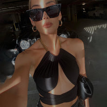 Load image into Gallery viewer, BANA Bandage Sexy Chain Halter Crop Tops for Summer