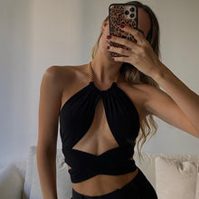 Laden Sie das Bild in den Galerie-Viewer, BANA Bandage Sexy Chain Halter Crop Tops for Summer