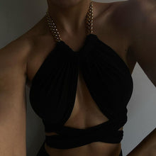 Cargar imagen en el visor de la galería, BANA Bandage Sexy Chain Halter Crop Tops for Summer