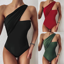 Load image into Gallery viewer, BIBI Women&#39;s Halter One-Shoulder Classic One Piece Swimsuit