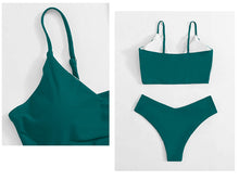 Load image into Gallery viewer, BELINDA Women&#39;s V-Neck Solid Push Up Bikinis