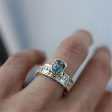 Load image into Gallery viewer, ATTA 3 Pieces Acid Blue Crystal Rings