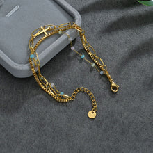 Laden Sie das Bild in den Galerie-Viewer, NOEL Stainless Steel Colorful Beads Cross Three Chain Bracelets