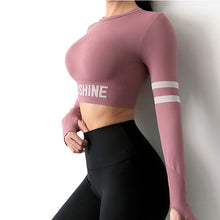 Load image into Gallery viewer, BIRGIT Long Sleeves Thumb  Breathable Women&#39;s Round Neck Workout Tops