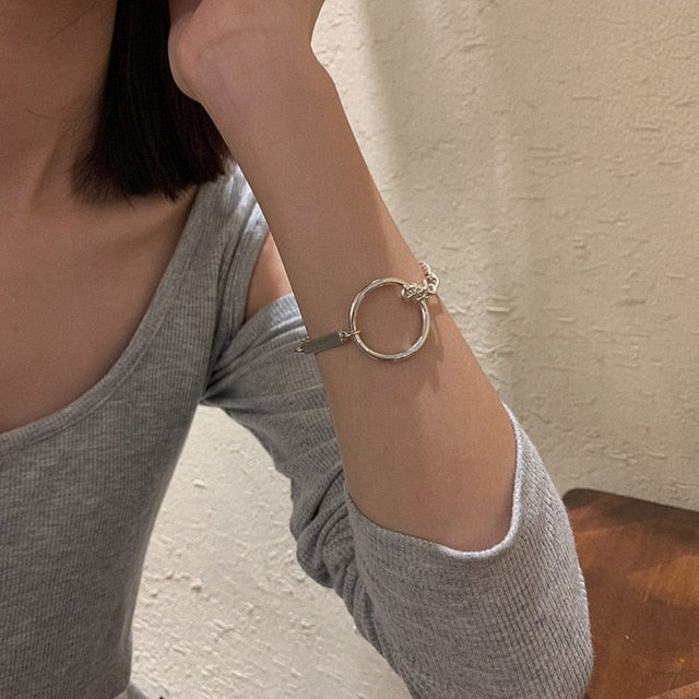 LEIA Silver Circle Chain Bracelet - Bali Lumbung