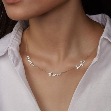 DAKOTA #1 Customized Name Stainless Steel Personalized Multiple Name Plate Necklaces - Bali Lumbung
