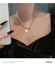 Cargar imagen en el visor de la galería, SONYA Imitation Baroque Pearl with Heart Shape Pendant Necklaces - Bali Lumbung