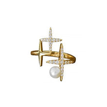 Load image into Gallery viewer, GENEVIEVE Crystal Star Shaped with Foux Pearl Adjustable Ring - Bali Lumbung