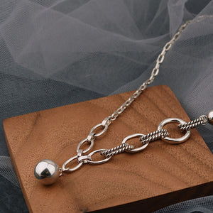 RIVER Unique Design Sterling Silver Chain Round Pendant Necklace - Bali Lumbung