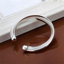 Laden Sie das Bild in den Galerie-Viewer, ENYA Sterling Silver Adjustable Bangle Cuff Bracelets