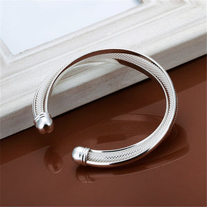 ENYA Sterling Silver Adjustable Bangle Cuff Bracelets