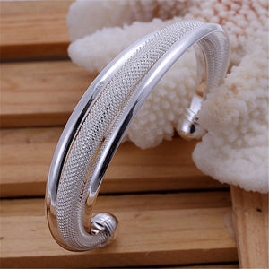 ENYA Sterling Silver Adjustable Bangle Cuff Bracelets