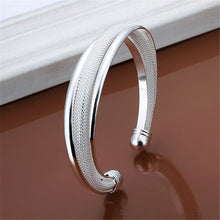 Indlæs billede til gallerivisning ENYA Sterling Silver Adjustable Bangle Cuff Bracelets