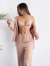 Load image into Gallery viewer, GAIA 3 Pieces Set Turn Down Collar Long Sleeve Including Top Bra Soft Pajamas - Bali Lumbung
