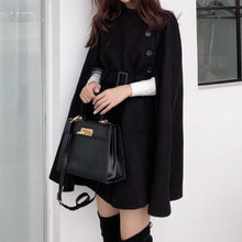 Load image into Gallery viewer, OKI Shawl Cape Poncho With Belt Mid-length Sleeveless Ladies Cape Coats