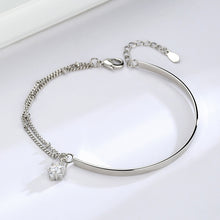 Cargar imagen en el visor de la galería, JULIETTE Silver with Zircon Double Layer Chain Star Bracelet - Bali Lumbung