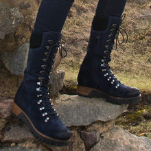 Cargar imagen en el visor de la galería, GALE Combat Boots with Warm Fur Lining Insole Non-slip Outsole Zipper Upper Lace Style Woman Shoes - Bali Lumbung