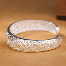 Load image into Gallery viewer, MALIA Silver Hollow Carve Cuff Bangle Adjustable Bracelets
