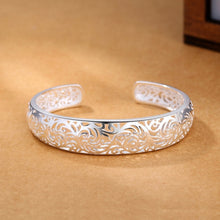 Afbeelding in Gallery-weergave laden, MALIA Silver Hollow Carve Cuff Bangle Adjustable Bracelets
