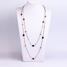 Load image into Gallery viewer, JASPER Long Gold Chain Crystal Beads Multilayer Necklaces