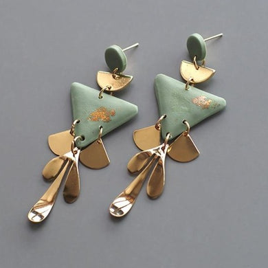 YEDA Fine Crystal Drop Earrings Long Shiny Heart - Bali Lumbung