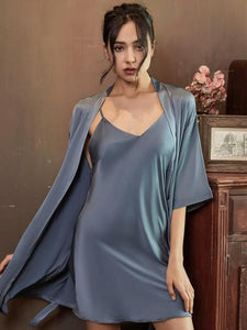 ADRIANA 2PCS Satin Robe Set Lingerie Sleepwear - Bali Lumbung