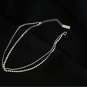 CADEK New Trendy Double Layer Round Brand Silver Anklet - Bali Lumbung
