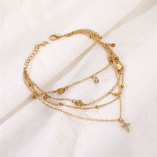 Load image into Gallery viewer, ROCHELLE Multilayer Crystal Cross Adjustable Anklet - Bali Lumbung